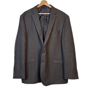 Jos A Bank Washington Wool Glen Plaid Blazer Sz 48L Elbow Patches Olive Heater